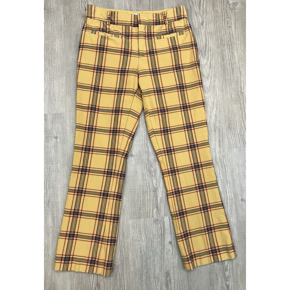 Anthropologie Essential Collection Yellow Plaid Trousers Women’s Size 0